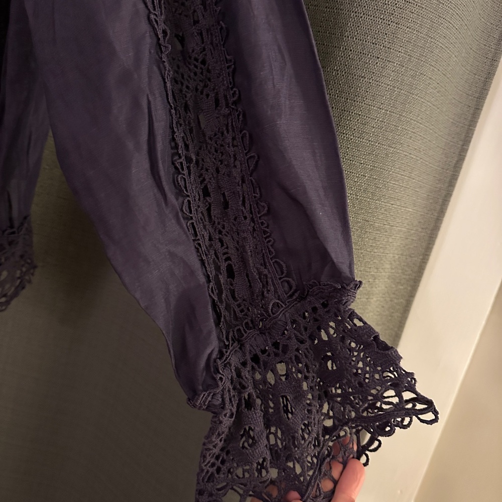 Johnny Was Purple Lace Top - Picture 3 of 9